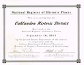 Certficate from National Register of Historic Places